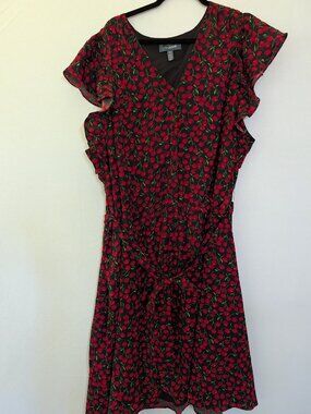 Modcloth Cherries Belted Dress 3X